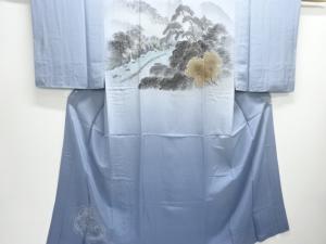 アンティーク　川下り模様男物長襦袢